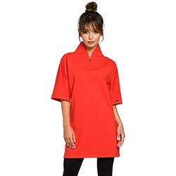 Bluzka damska czerwona BeWear casual z golfem  - zdjęcie produktu