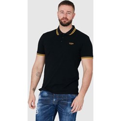 T-shirt męski czarny Guess z krótkimi rękawami  - zdjęcie produktu