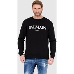 Bluza męska czarna BALMAIN z napisem  - zdjęcie produktu