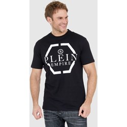 T-shirt męski czarny z krótkim rękawem młodzieżowy  - zdjęcie produktu