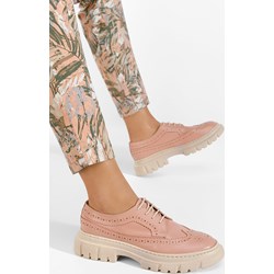 Półbuty damskie Zapatos różowe na płaskiej podeszwie sznurowane  - zdjęcie produktu