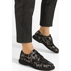 Półbuty damskie Zapatos casual czarne sznurowane  - zdjęcie produktu