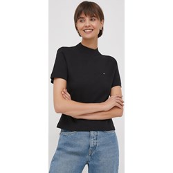 Tommy Hilfiger bluzka damska z okrągłym dekoltem z haftem bawełniana  - zdjęcie produktu