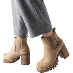 Botki na obcasie z zamkiem  - zdjęcie produktu