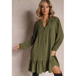 Sukienka Renee mini zielona koszulowa  - zdjęcie produktu