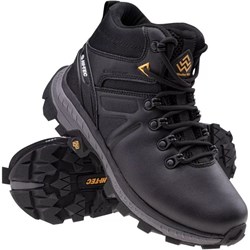 Buty trekkingowe damskie Hi-Tec z gumy czarne sznurowane sportowe  - zdjęcie produktu
