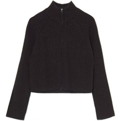 Sweter damski Cropp czarny w paski z dekoltem w serek  - zdjęcie produktu
