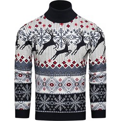 Sweter męski Recea młodzieżowy wielokolorowy w abstrakcyjnym wzorze  - zdjęcie produktu