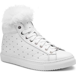 EVA MINGE buty sportowe damskie sneakersy sznurowane białe z aplikacją  - zdjęcie produktu