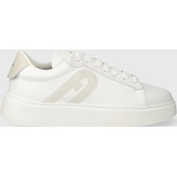 Furla buty sportowe damskie sneakersy białe wiązane skórzane na płaskiej podeszwie  - zdjęcie produktu