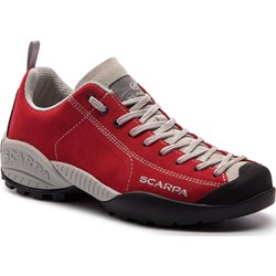 Buty trekkingowe damskie Scarpa czerwone na płaskiej podeszwie sznurowane bez wzorów  - zdjęcie produktu