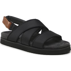 Sandały męskie czarne Tommy Hilfiger na lato bez zapięcia casual  - zdjęcie produktu