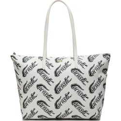 Shopper bag Lacoste matowa biała wakacyjna na ramię  - zdjęcie produktu