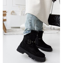 Botki płaskie zamszowe  - zdjęcie produktu