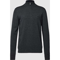 Sweter męski Fynch-hatton czarny z wełny casualowy  - zdjęcie produktu