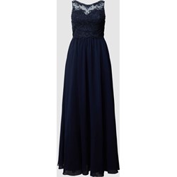 Laona sukienka z haftem elegancka granatowa maxi wieczorowa na bal  - zdjęcie produktu