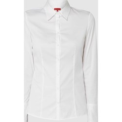 Koszula damska Hugo Boss biała bawełniana z kołnierzykiem z długim rękawem  - zdjęcie produktu