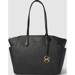 Shopper bag czarna Michael Kors matowa z breloczkiem elegancka duża  - zdjęcie produktu