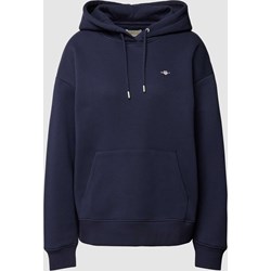 Bluza damska Gant z bawełny granatowa jesienna  - zdjęcie produktu
