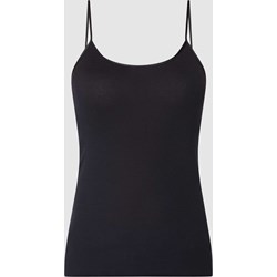 Hanro podkoszulka/halka czarna bez wzorów z bawełny  - zdjęcie produktu