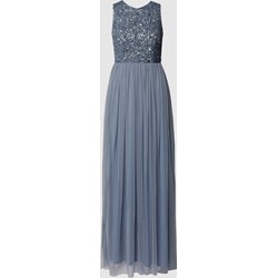 Sukienka Lace & Beads w cekiny maxi na zimę z okrągłym dekoltem  - zdjęcie produktu
