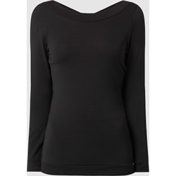 Skiny bluzka damska czarna z okrągłym dekoltem  - zdjęcie produktu