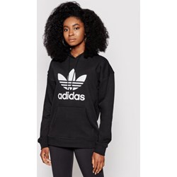 Bluza damska czarna Adidas z napisami  - zdjęcie produktu