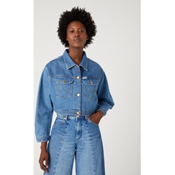 Kurtka damska Wrangler bez kaptura krótka w stylu młodzieżowym jeansowa  - zdjęcie produktu