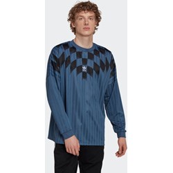 T-shirt męski niebieski Adidas z długim rękawem na wiosnę  - zdjęcie produktu