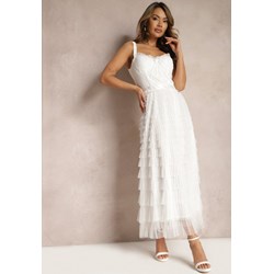Renee sukienka biała z dekoltem w serek maxi  - zdjęcie produktu