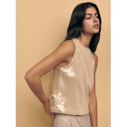 Bluzka damska Reserved z okrągłym dekoltem bez rękawów w stylu glamour  - zdjęcie produktu