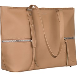 Shopper bag David Jones mieszcząca a4 bez dodatków na ramię ze skóry ekologicznej matowa  - zdjęcie produktu