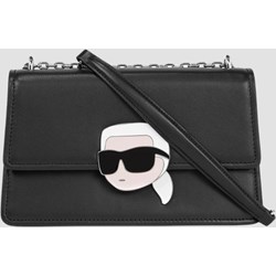 Kopertówka czarna Karl Lagerfeld ze skóry mała matowa elegancka  - zdjęcie produktu