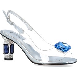 Sandały damskie srebrne Sca'Viola z tworzywa sztucznego  - zdjęcie produktu