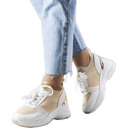 Buty sportowe damskie Bm sneakersy na koturnie wiązane  - zdjęcie produktu