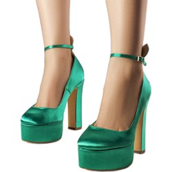 Bm czółenka z klamrą na platformie eleganckie  - zdjęcie produktu