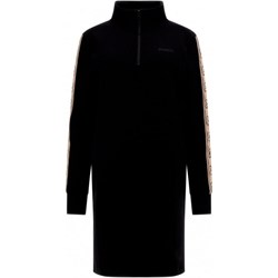 Sukienka Guess czarna z golfem mini na spacer casual bawełniana luźna  - zdjęcie produktu