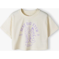 Bluzka dziewczęca Lincoln & Sharks By 5.10.15. biała z napisami z bawełny  - zdjęcie produktu