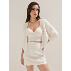 Sweter damski Mohito biały z dekoltem w serek  - zdjęcie produktu