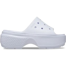 Klapki damskie Crocs białe bez zapięcia z gumy na platformie casual  - zdjęcie produktu