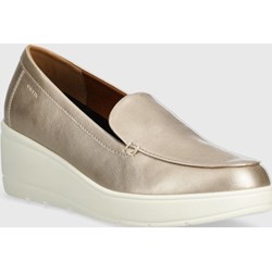 Mokasyny Geox złote na koturnie casual bez zapięcia  - zdjęcie produktu