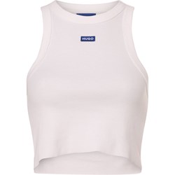 Bluzka damska Hugo Blue jerseyowa biała z okrągłym dekoltem  - zdjęcie produktu