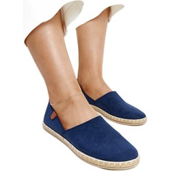 Trampki damskie na płaskiej podeszwie granatowe casual z tkaniny letnie  - zdjęcie produktu