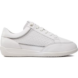 Białe buty sportowe damskie Geox sneakersy na jesień na płaskiej podeszwie  - zdjęcie produktu