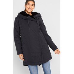 Bonprix kurtka damska z kapturem długa z poliestru czarna jesienna casual  - zdjęcie produktu