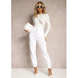 Spodnie damskie Renee casual białe z bawełny  - zdjęcie produktu