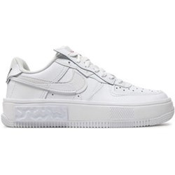 Buty sportowe damskie Nike air force wiązane białe na płaskiej podeszwie  - zdjęcie produktu