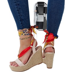 Sandały damskie białe na wiosnę z klamrą eleganckie  - zdjęcie produktu