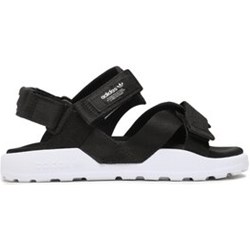 Czarne sandały damskie Adidas bez obcasa sportowe płaskie  - zdjęcie produktu