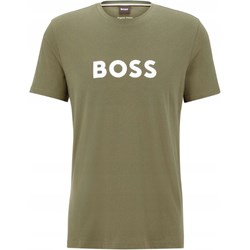 T-shirt męski BOSS HUGO zielony z bawełny z krótkimi rękawami  - zdjęcie produktu